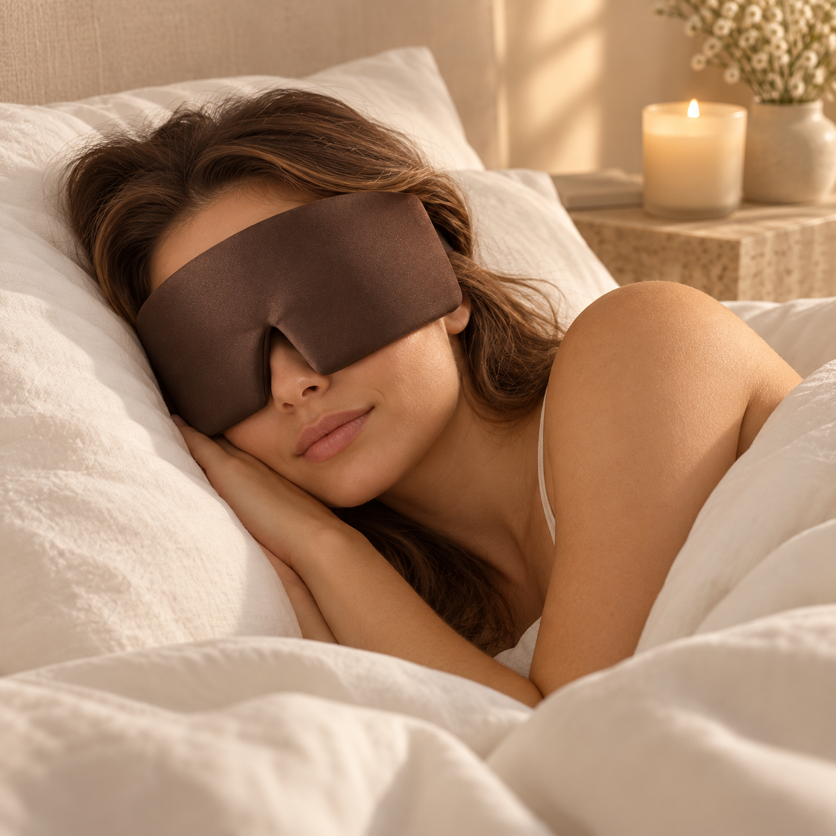 Tiefschlaf-Maske aus 100% Seide, Schlafmaske für absolute Dunkelheit